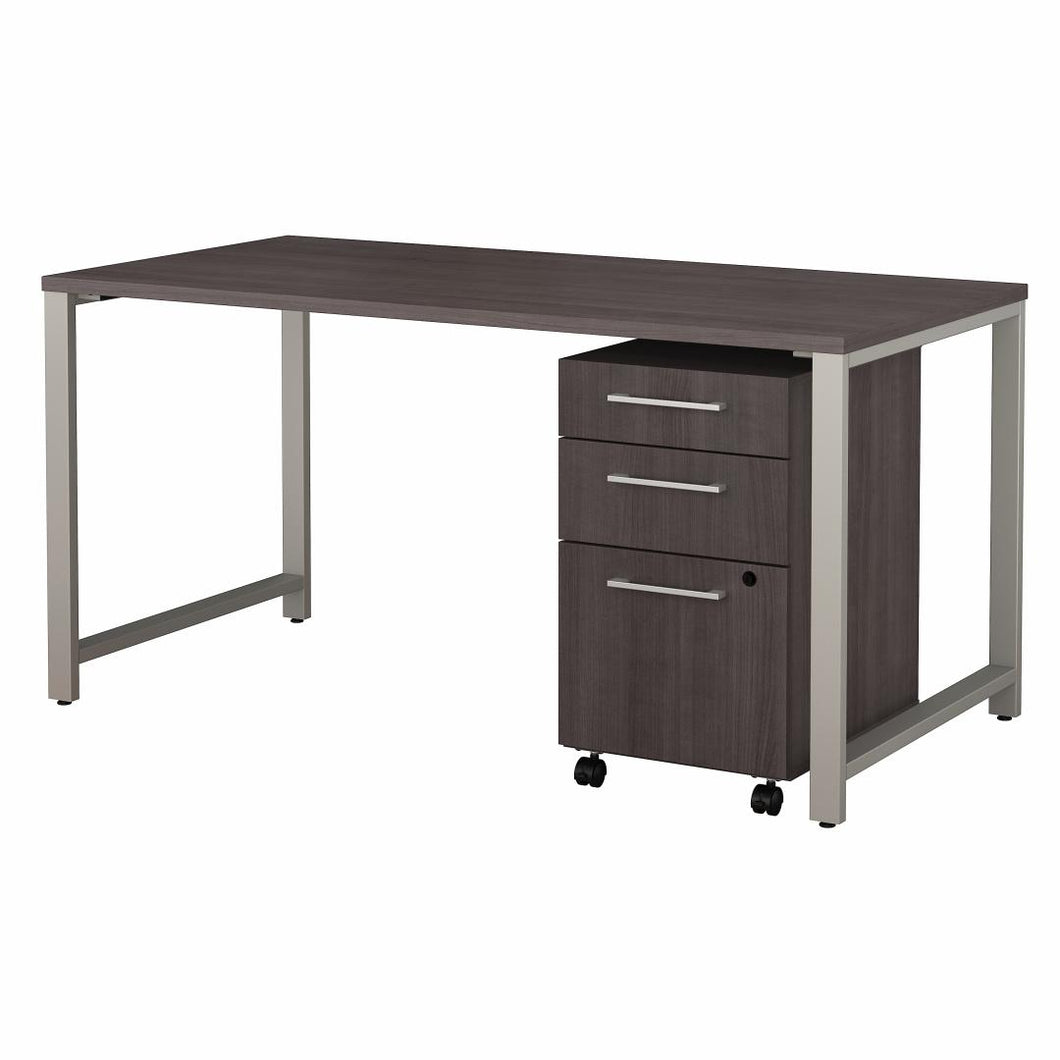 60W x 30D Table Desk with 3 Drawer Mobile File Cabinet