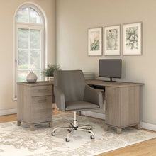 Load image into Gallery viewer, 60W L Shaped Desk with Mid Back Leather Box Chair
