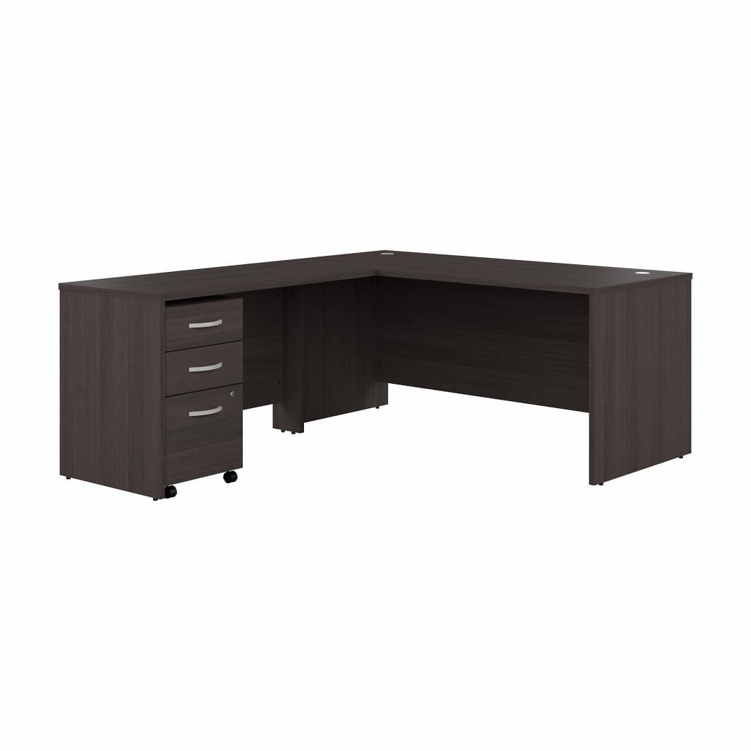66W x 30D L-Shaped Desk with 3 Drawer Mobile File Cabinet