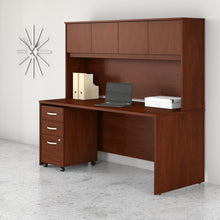 Load image into Gallery viewer, 72W x 30D Office Desk with Hutch and Mobile File Cabinet
