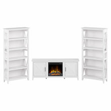 Load image into Gallery viewer, Electric Fireplace TV Stand for 70 Inch TV with 5 Shelf Bookcases
