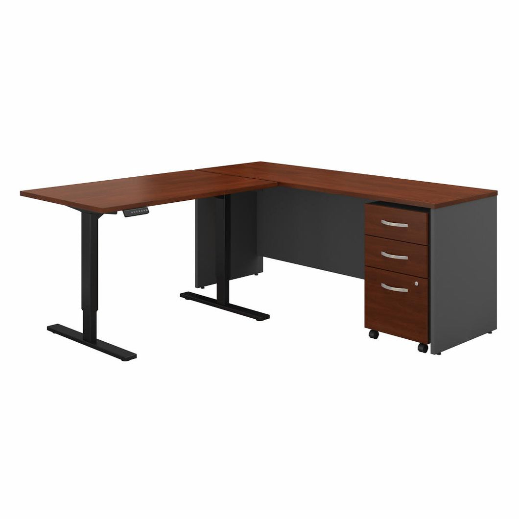 72W L Shaped Desk, Height Adjustable Return and Storage