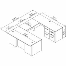 Load image into Gallery viewer, 72W U Shaped Executive Desk with Drawers
