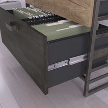 Load image into Gallery viewer, 50W Industrial Desk with A Frame Bookshelf and File Cabinets
