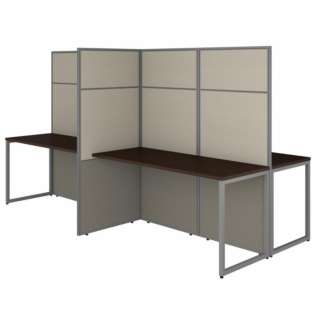 60W 4 Person Desk with 66H Cubicle Panel