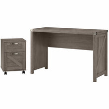 Load image into Gallery viewer, 48W Farmhouse Writing Desk with 2 Drawer Mobile File Cabinet
