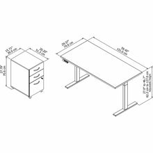 Load image into Gallery viewer, 60W x 30D Electric Height Adjustable Standing Desk with Storage
