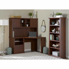 Load image into Gallery viewer, 60W Corner Desk with Hutch and 5 Shelf Bookcase
