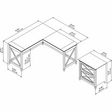 Load image into Gallery viewer, 60W L Shaped Desk with 2 Drawer Lateral File Cabinet

