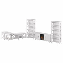 Load image into Gallery viewer, Electric Fireplace TV Stand with Bookcases and Living Room Table Set
