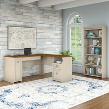 Load image into Gallery viewer, 60W L Shaped Desk with 5 Shelf Bookcase
