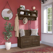Load image into Gallery viewer, 40W Entryway Bench with Doors and Wall Mounted Coat Rack
