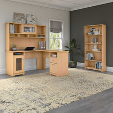 Load image into Gallery viewer, 60W L Shaped Computer Desk with Hutch and 5 Shelf Bookcase
