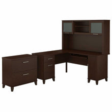 Load image into Gallery viewer, 60W L Shaped Desk with Hutch and Lateral File Cabinet

