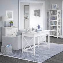 Load image into Gallery viewer, 48W Writing Desk with Lateral File Cabinet and 5 Shelf Bookcase
