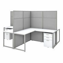 Load image into Gallery viewer, 60W 4 Person L Desk with 66H Cubicle Panel and Drawers
