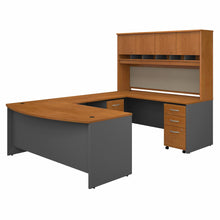 Load image into Gallery viewer, 72W Bow Front U Shaped Desk with Hutch and Storage

