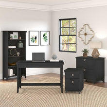 Load image into Gallery viewer, 48W Writing Desk with File Cabinets and Bookcase
