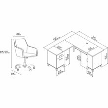 Load image into Gallery viewer, 60W L Shaped Desk with Mid Back Leather Box Chair
