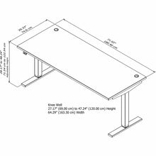 Load image into Gallery viewer, 72W x 30D Electric Height Adjustable Standing Desk
