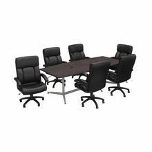 Load image into Gallery viewer, 96W x 42D Boat Shaped Conference Table with Set of 6 Office Chairs
