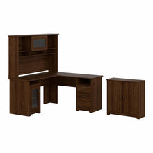 Load image into Gallery viewer, 60W L Shaped Computer Desk with Hutch and Small Storage Cabinet
