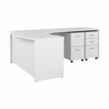 Load image into Gallery viewer, 60W x 43D Right Hand L-Bow Desk with Mobile File Cabinets
