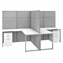 Load image into Gallery viewer, 60W 2 Person L Desk with 66H Cubicle Panel and Drawers
