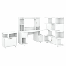 Load image into Gallery viewer, 60W Computer Desk with Hutch, Lateral File Cabinet and Bookcase
