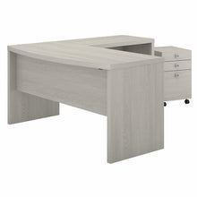 Load image into Gallery viewer, L Shaped Bow Front Desk with Mobile File Cabinet
