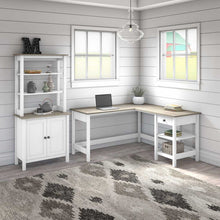 Load image into Gallery viewer, 60W L Shaped Computer Desk with 5 Shelf Bookcase
